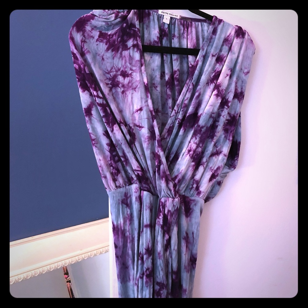 STUNNING turquoise and purple tie dye dress